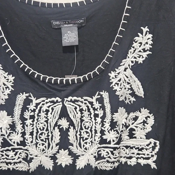 Chelsea & Theodore Blue Long Sleeve Scoop Neck Dress size XL - Picture 3 of 10